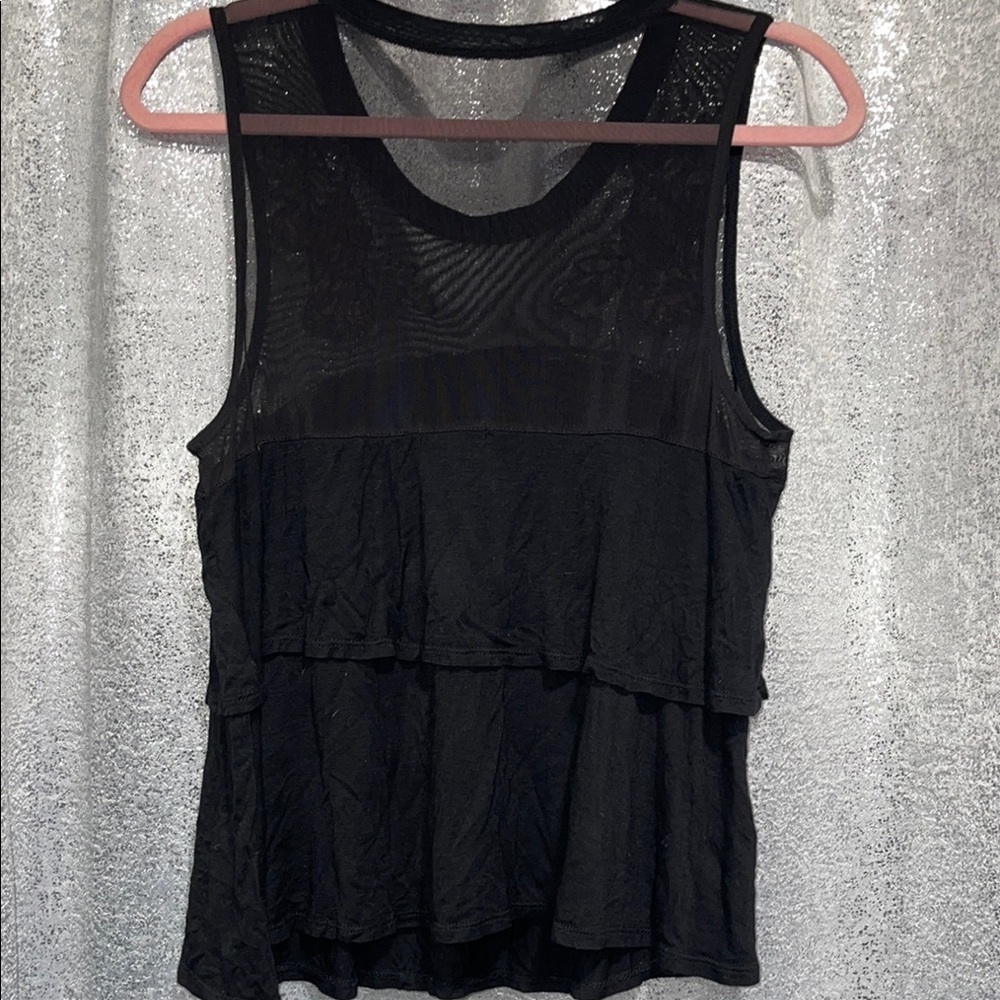 Black Sleeveless Top with Floral Embroidery - Picture 4 of 9